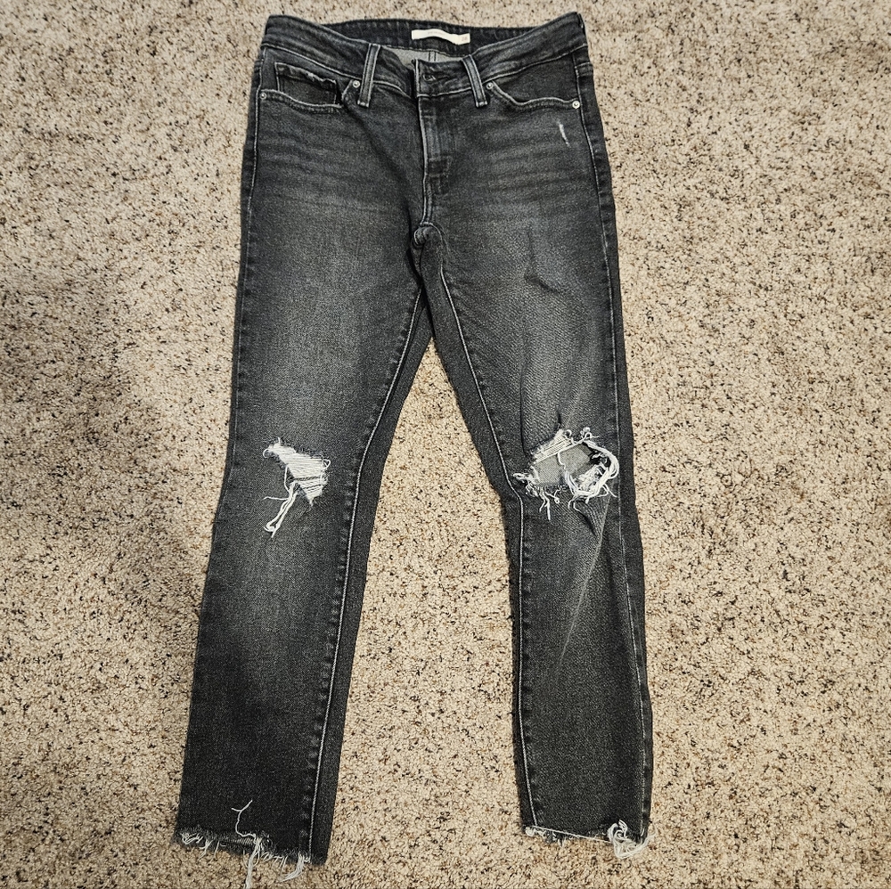 Levi's 711 Skinny Black Jeans 26